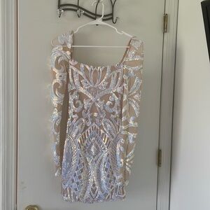 Lucy in the Sky Iridescent Sequin Mesh Dress giulia